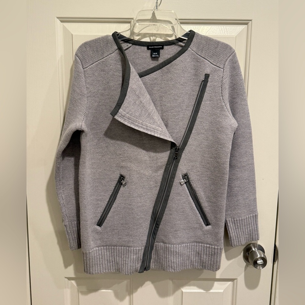 Club Monaco Gray Ribbed Knit Sweater - Picture 2 of 7